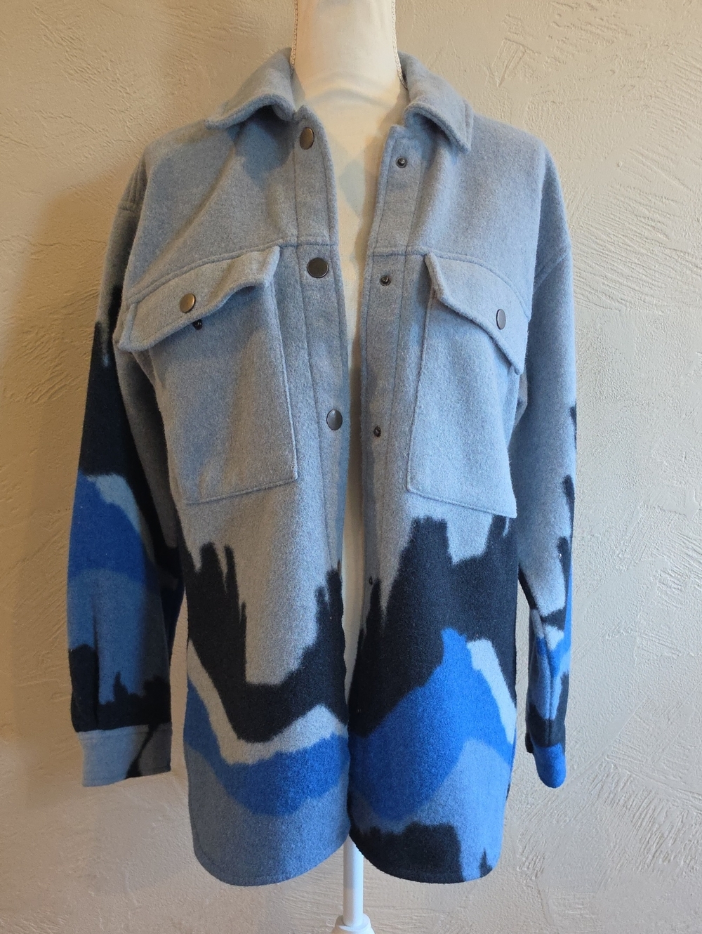 Wild Fable Abstract Print Wool-Blend Shacket